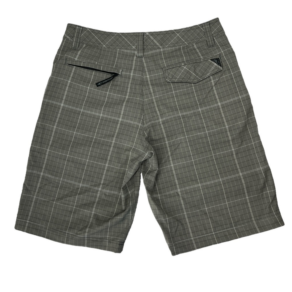 O'Neill Xtatic XT2 Hybrid Shorts Mens 34 Gray Black Check Quick Dry